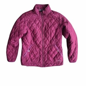 Eddie Bauer Burgandy Mod Quilt Jacket Womens Size Large